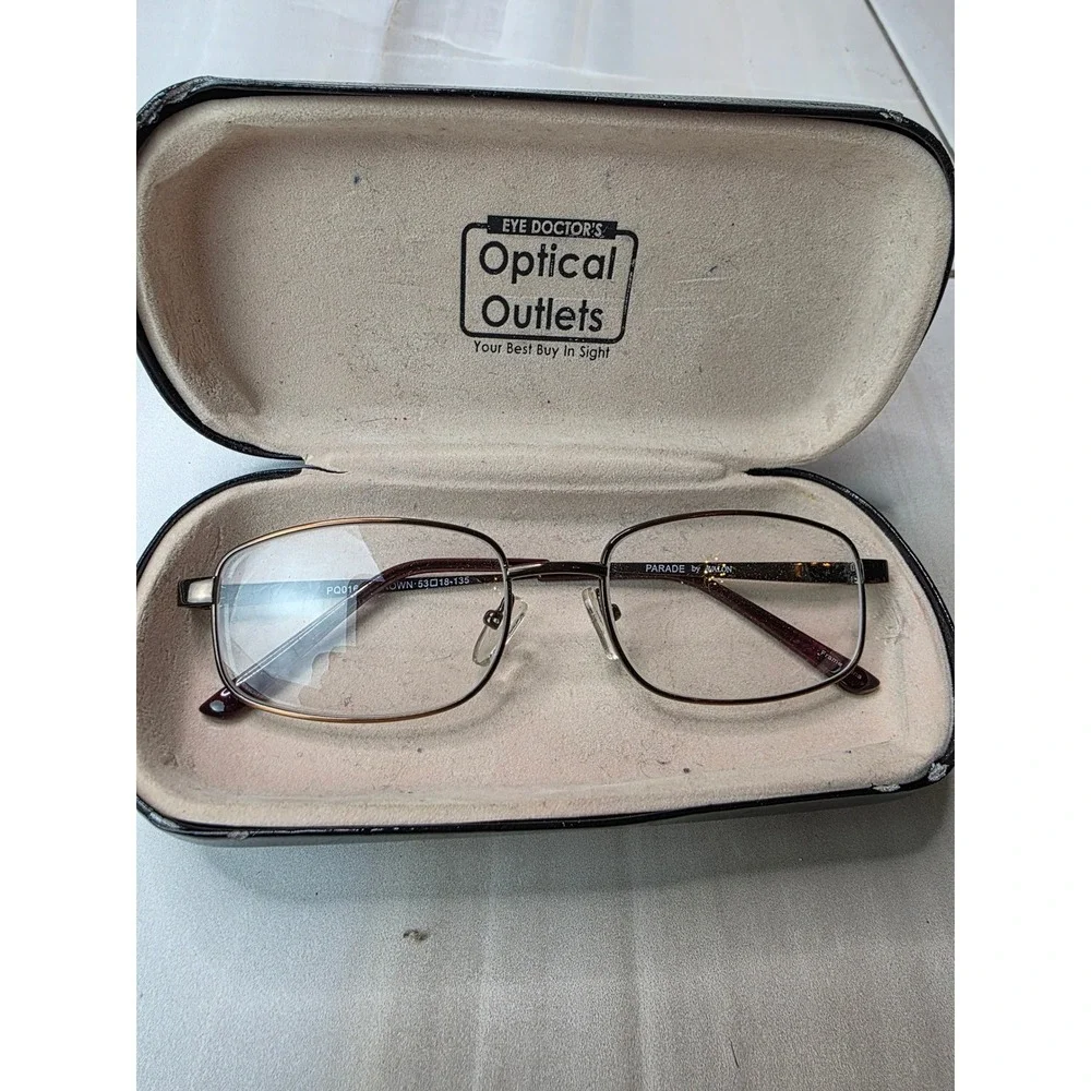 Parade by Avalon‎ Brown Metal Eyeglass Frames PQ01619 53-18-135 Rectangular F2